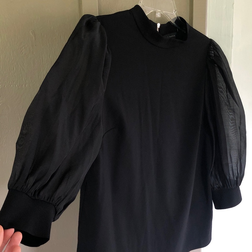 Ted Baker London Micaeli Organza Puff Sleeve Black Top US Size 8 - 10 (UK 4) - Picture 5 of 15